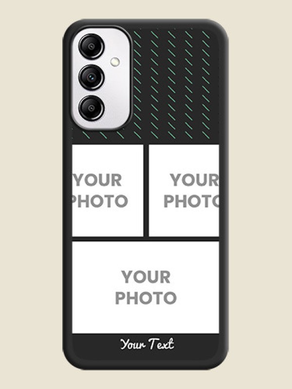 Custom Cross Dotted Pattern with 2 Image Holder  on Personalised Space Black Soft Matte Cases - Galaxy M14 5G - alternate view