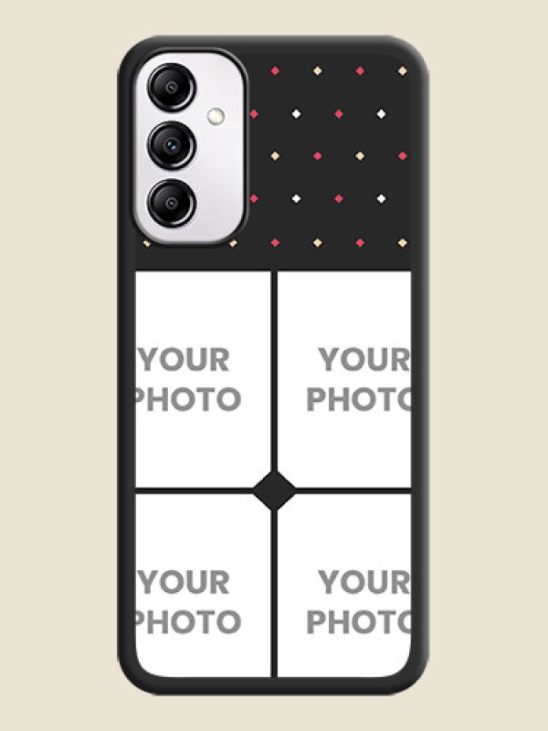 Custom Multicolor Dotted Pattern with 4 Image Holder on Space Black Custom Soft Matte Phone Cases - Galaxy M14 5G - alternate view