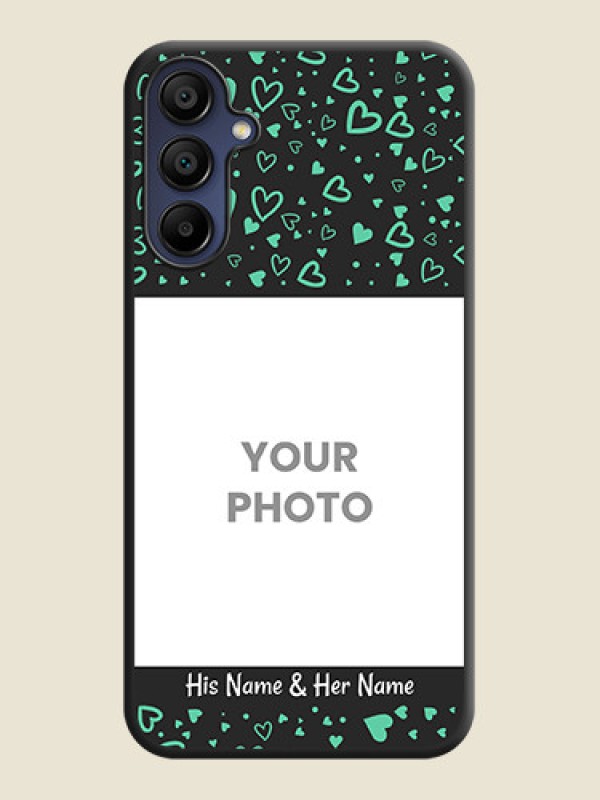 Custom Sea Green Indefinite Love Pattern - Photo on Space Black Soft Matte Mobile Cover - Galaxy M15 5G - alternate view