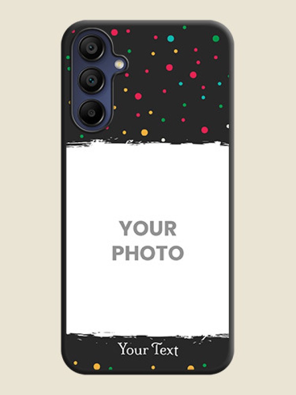 Custom Multicolor Dotted Pattern with Text on Space Black Custom Soft Matte Phone Back Cover - Galaxy M15 5G - alternate view
