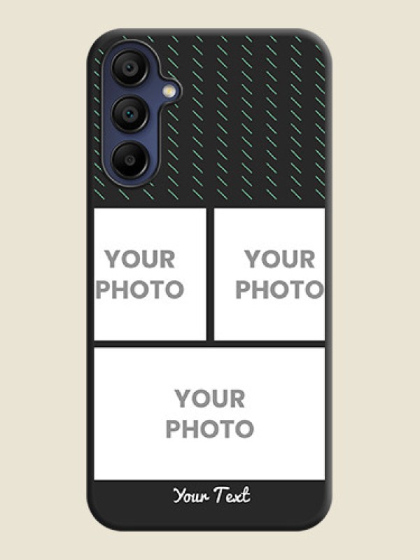 Custom Cross Dotted Pattern with 2 Image Holder on Personalised Space Black Soft Matte Cases - Galaxy M15 5G - alternate view