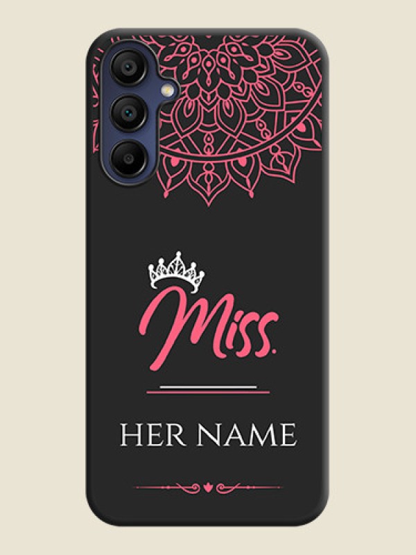 Custom Mrs Name with Floral Design on Space Black Personalized Soft Matte Phone Covers - Galaxy M15 5G - alternate view