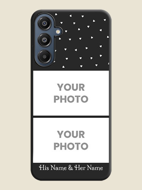 Custom Miniature Love Symbols with Name On Space Black Custom Soft Matte Mobile Back Cover - Galaxy M16 5G - alternate view