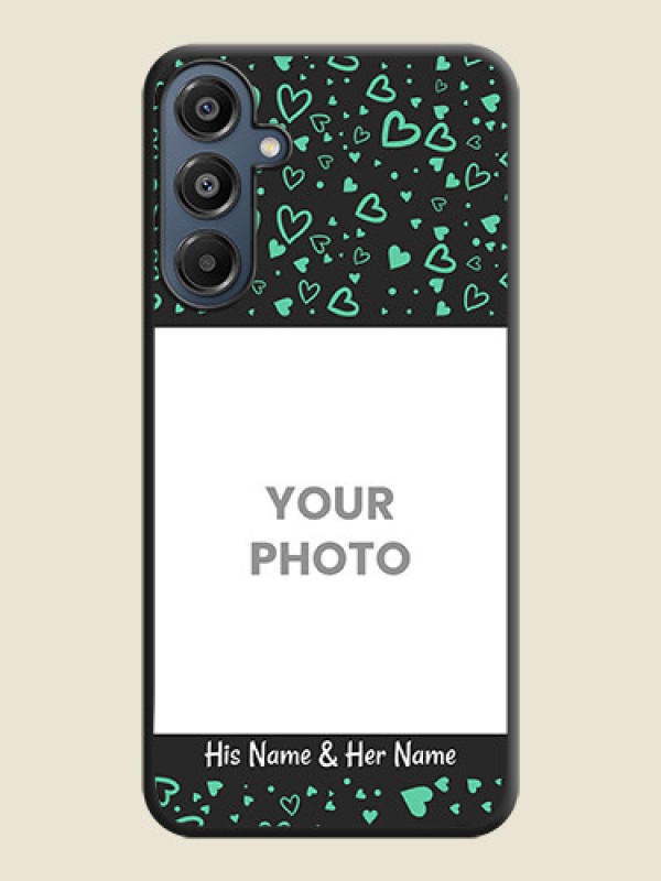 Custom Sea Green Indefinite Love Pattern on Photo On Space Black Custom Soft Matte Mobile Back Cover - Galaxy M16 5G - alternate view
