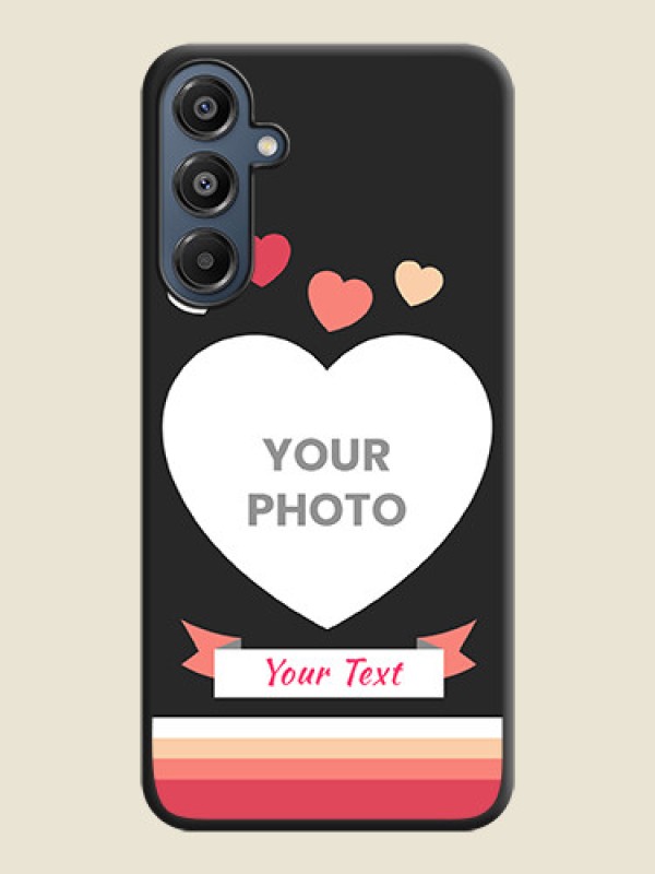 Custom Love Shaped Photo with Colorful Stripes On Space Black Custom Soft Matte Mobile Back Cover - Galaxy M16 5G - alternate view