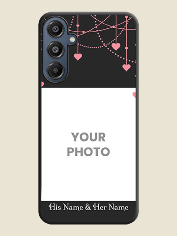 Custom Pink Love Hangings with Text On Space Black Custom Soft Matte Mobile Back Cover - Galaxy M16 5G - alternate view