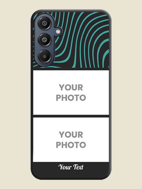 Custom Wave Pattern with 2 Image Holder On Space Black Custom Soft Matte Mobile Back Cover - Galaxy M16 5G - alternate view