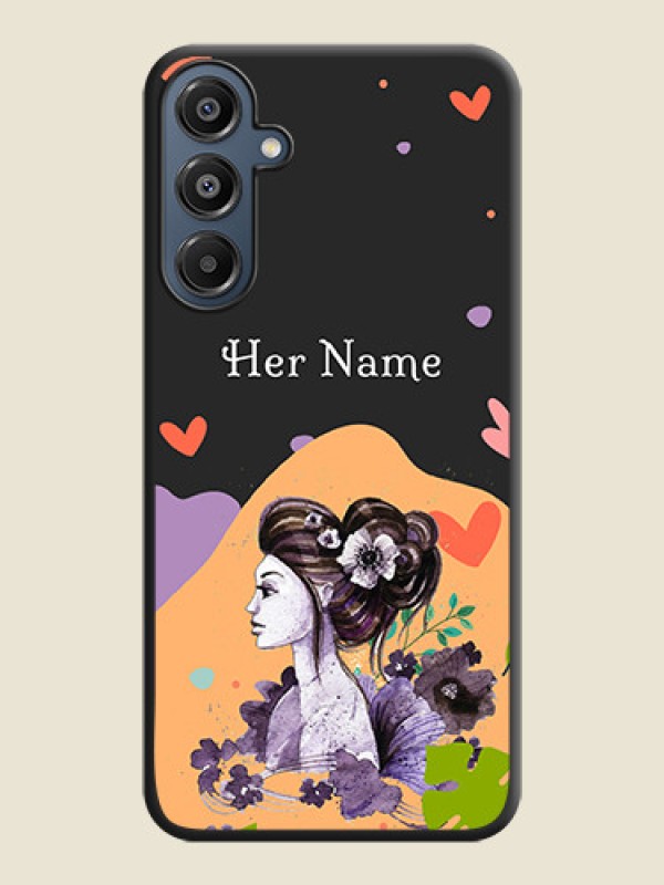 Custom Namecase For Her With Fancy Lady Image On Space Black Custom Soft Matte Mobile Back Cover - Galaxy M16 5G - alternate view