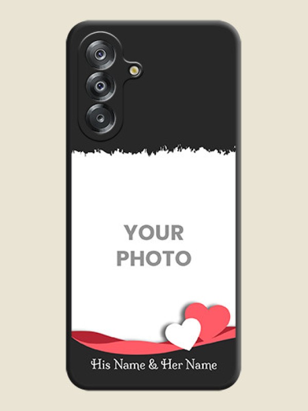 Custom Pin Color Love Shaped Ribbon Design with Text On Space Black Custom Soft Matte Mobile Back Cover - Samsung Galaxy M17 5G - alternate view
