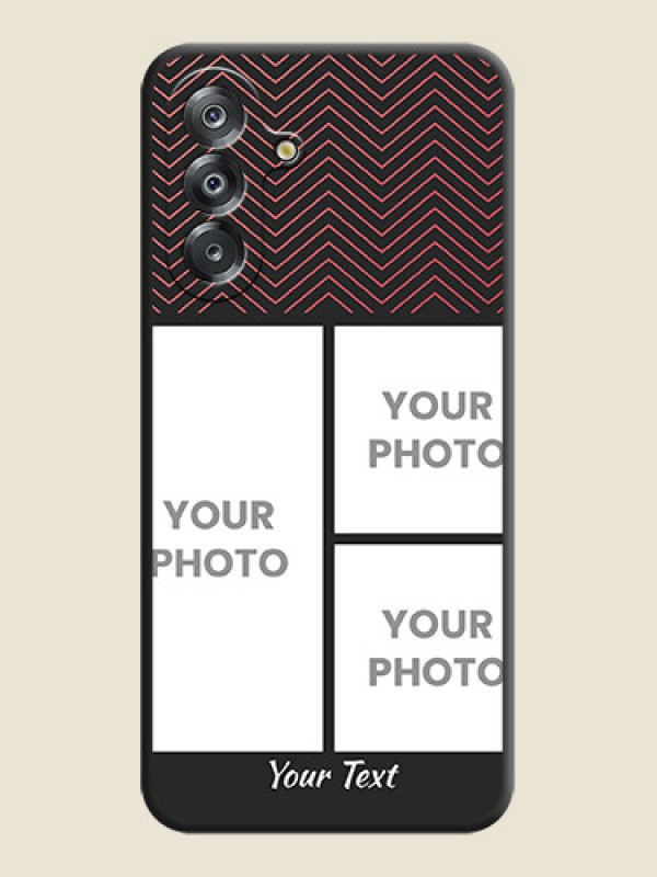 Custom Wave Pattern with 3 Image Holder On Space Black Custom Soft Matte Mobile Back Cover - Samsung Galaxy M17 5G - alternate view