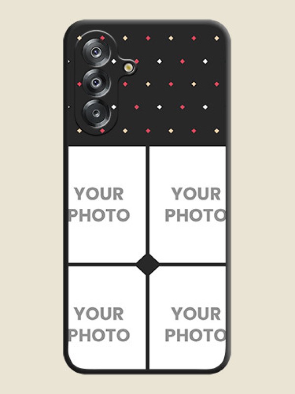 Custom Multicolor Dotted Pattern with 4 Image Holder On Space Black Custom Soft Matte Mobile Back Cover - Samsung Galaxy M17 5G - alternate view