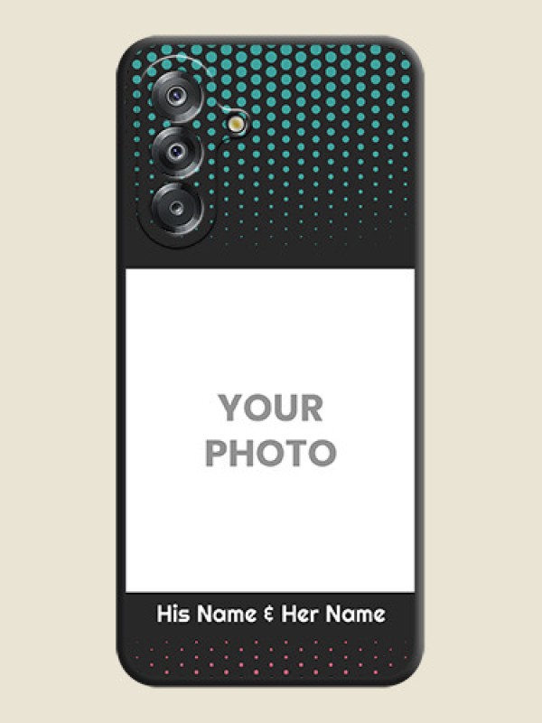 Custom Faded Dots with Grunge Photo Frame and Text On Space Black Custom Soft Matte Mobile Back Cover - Samsung Galaxy M17 5G - alternate view