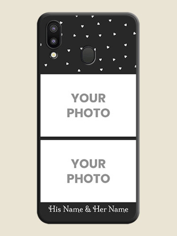 Custom Miniature Love Symbols with Name on Space Black Custom Soft Matte Back Cover - Galaxy M20 - alternate view