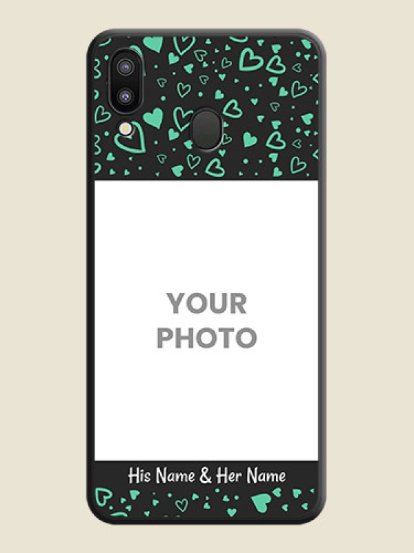 Custom Sea Green Indefinite Love Pattern on Photo on Space Black Soft Matte Mobile Cover - Galaxy M20 - alternate view