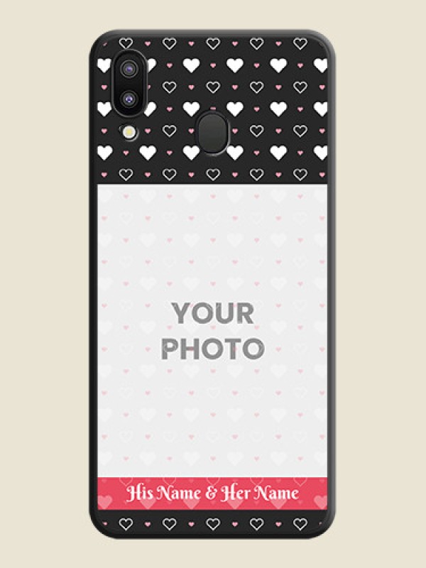 Custom White Color Love Symbols with Text Design on Photo on Space Black Soft Matte Phone Cover - Galaxy M20 - alternate view