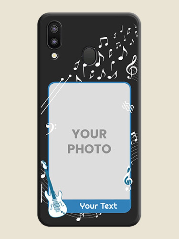Custom Musical Theme Design with Text on Photo on Space Black Soft Matte Mobile Case - Galaxy M20 - alternate view