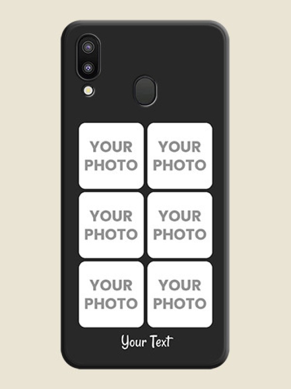 Custom Floral Art with 6 Image Holder on Photo on Space Black Soft Matte Mobile Case - Galaxy M20 - alternate view