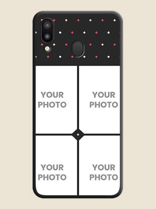 Custom Multicolor Dotted Pattern with 4 Image Holder on Space Black Custom Soft Matte Phone Cases - Galaxy M20 - alternate view