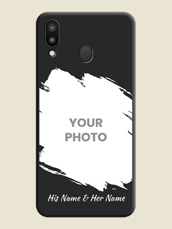 Custom Grunge Brush Strokes on Photo on Space Black Soft Matte Back Cover - Galaxy M20 - alternate view