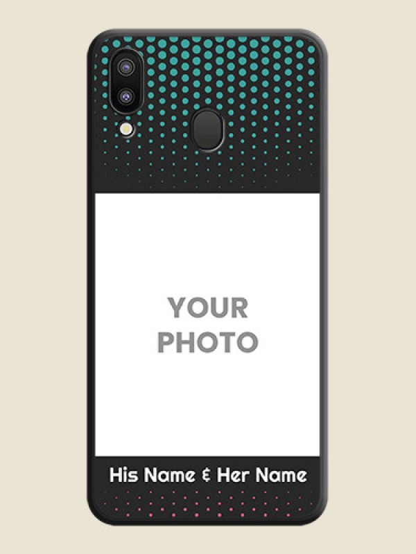 Custom Faded Dots with Grunge Photo Frame and Text on Space Black Custom Soft Matte Phone Cases - Galaxy M20 - alternate view
