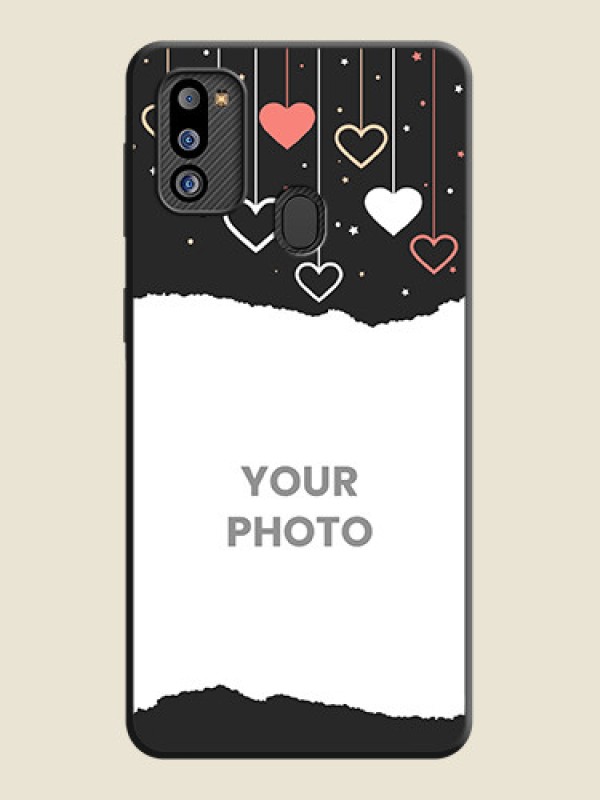 Custom Love Hangings with Splash Wave Picture on Space Black Custom Soft Matte Phone Back Cover - Galaxy M21 2021 Edition - alternate view