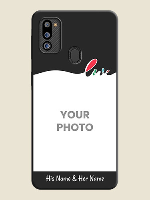 Custom Fall in Love Pattern with Picture on Photo on Space Black Soft Matte Mobile Case - Galaxy M21 2021 Edition - alternate view