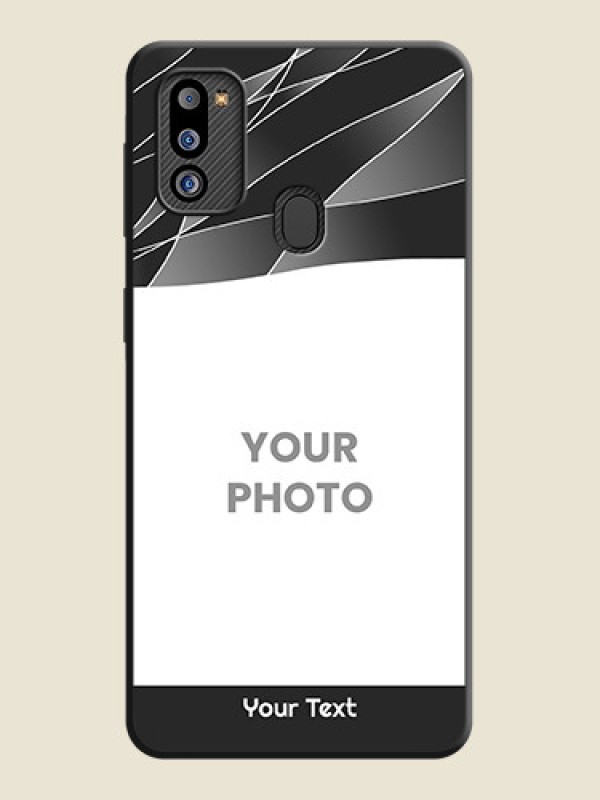 Custom Mixed Wave Lines on Photo on Space Black Soft Matte Mobile Cover - Galaxy M21 2021 Edition - alternate view