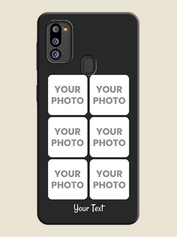 Custom Floral Art with 6 Image Holder on Photo on Space Black Soft Matte Mobile Case - Galaxy M21 2021 Edition - alternate view