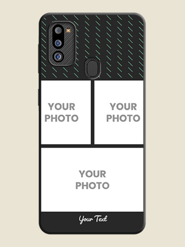 Custom Cross Dotted Pattern with 2 Image Holder  on Personalised Space Black Soft Matte Cases - Galaxy M21 2021 Edition - alternate view