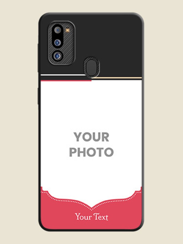Custom Classic Plain Design with Name on Photo on Space Black Soft Matte Phone Cover - Galaxy M21 2021 Edition - alternate view