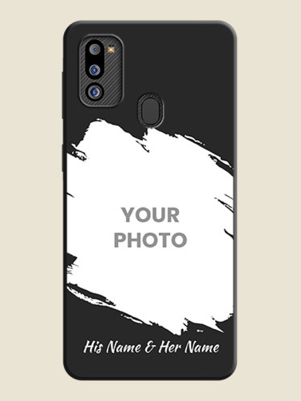 Custom Grunge Brush Strokes on Photo on Space Black Soft Matte Back Cover - Galaxy M21 2021 Edition - alternate view
