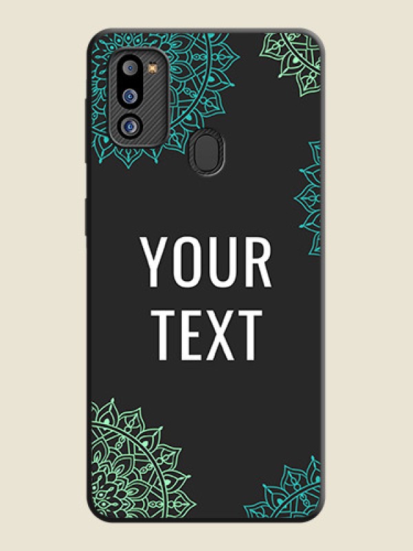 Custom Your Name with Floral Design on Space Black Custom Soft Matte Back Cover - Galaxy M21 2021 Edition - alternate view