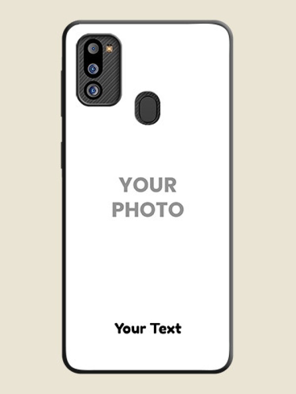 Custom Full Single Pic Upload With Text On Space Black Personalized Soft Matte Phone Covers -Samsung Galaxy M21 2021 - alternate view