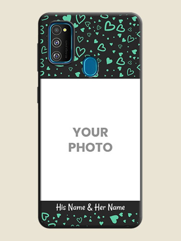 Custom Sea Green Indefinite Love Pattern - Photo on Space Black Soft Matte Mobile Cover - Galaxy M21 - alternate view