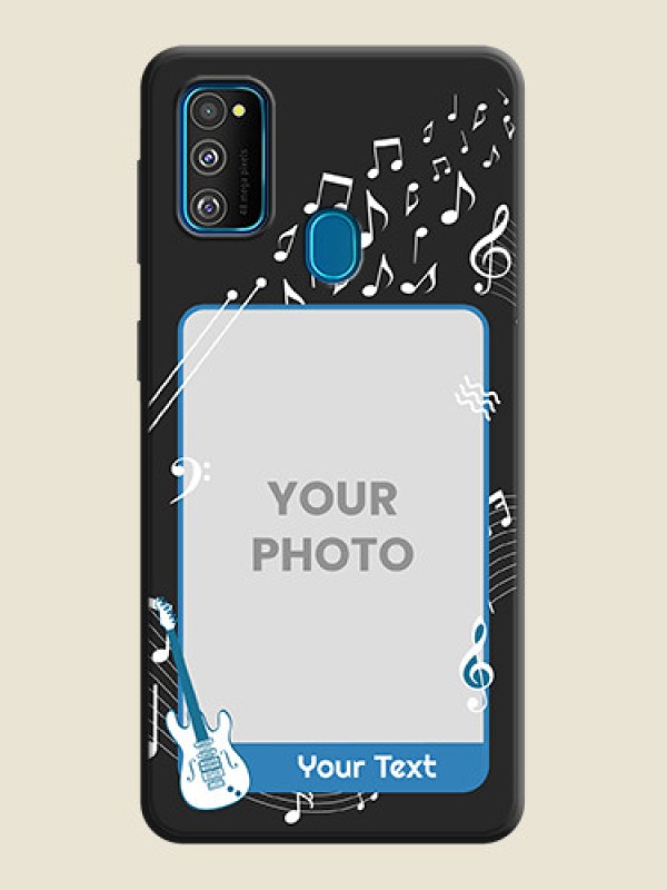 Custom Musical Theme Design with Text - Photo on Space Black Soft Matte Mobile Case - Galaxy M21 - alternate view