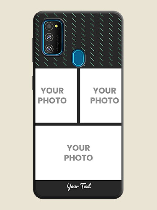 Custom Cross Dotted Pattern with 2 Image Holder  on Personalised Space Black Soft Matte Cases - Galaxy M21 - alternate view