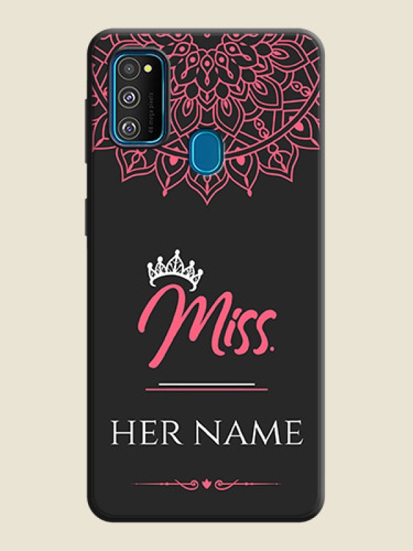 Custom Mrs Name with Floral Design on Space Black Personalized Soft Matte Phone Covers - Galaxy M21 - alternate view