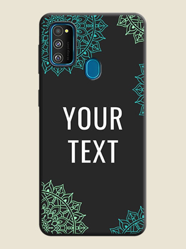 Custom Your Name with Floral Design on Space Black Custom Soft Matte Back Cover - Galaxy M21 - alternate view