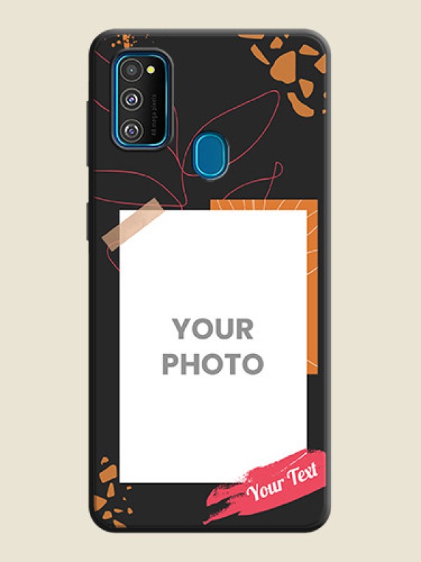 Custom Orange Photo Frame on Space Black Custom Soft Matte Phone Back Cover - Galaxy M21 - alternate view