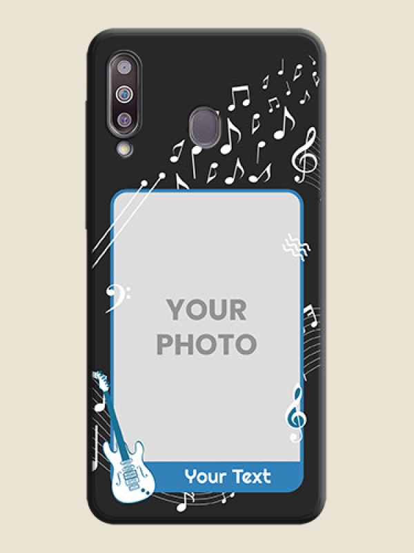 Custom Musical Theme Design with Text - Photo on Space Black Soft Matte Mobile Case - Galaxy M30 - alternate view