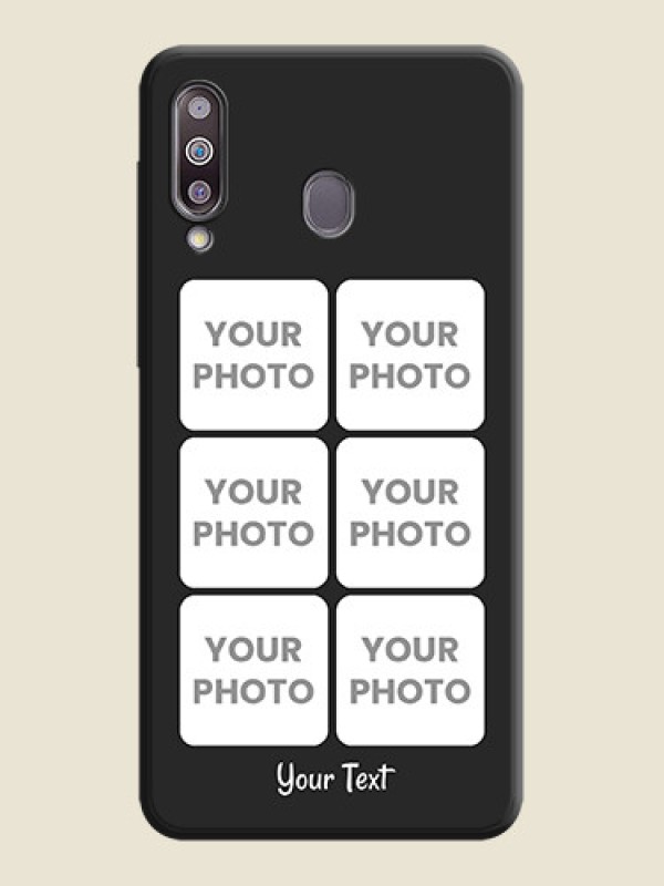 Custom Floral Art with 6 Image Holder - Photo on Space Black Soft Matte Mobile Case - Galaxy M30 - alternate view