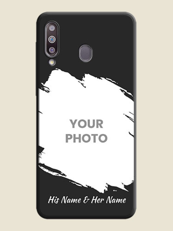 Custom Grunge Brush Strokes - Photo on Space Black Soft Matte Back Cover - Galaxy M30 - alternate view