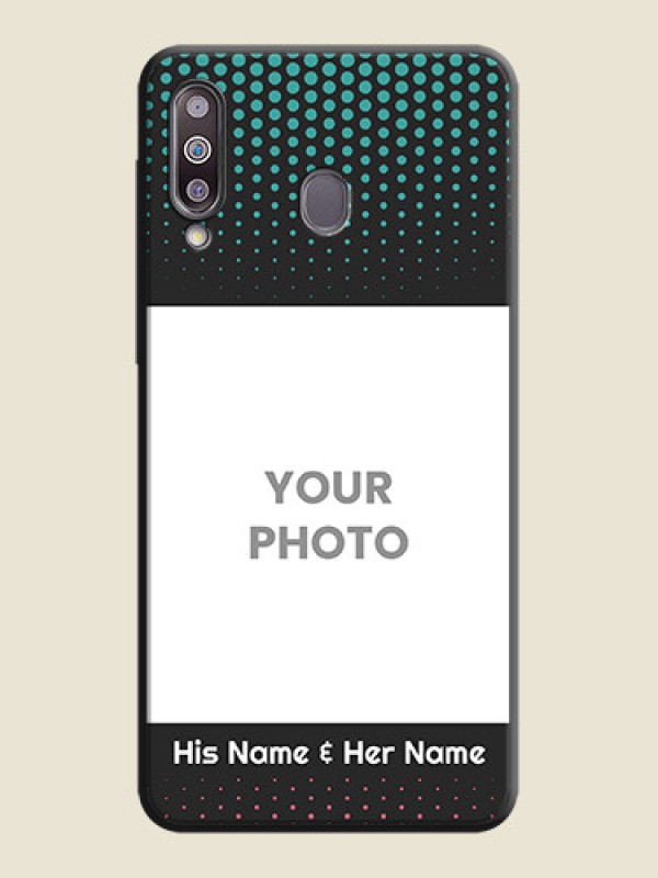 Custom Faded Dots with Grunge Photo Frame and Text on Space Black Custom Soft Matte Phone Cases - Galaxy M30 - alternate view