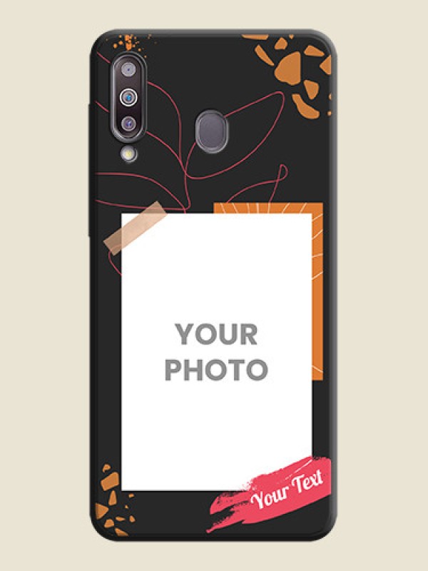 Custom Orange Photo Frame on Space Black Custom Soft Matte Phone Back Cover - Galaxy M30 - alternate view