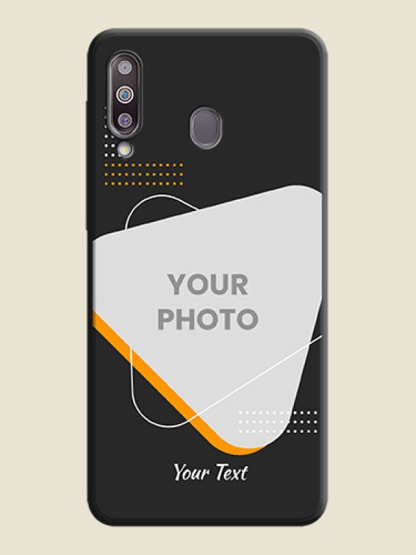 Custom Yellow Triangle - Photo on Space Black Soft Matte Phone Cover - Galaxy M30 - alternate view