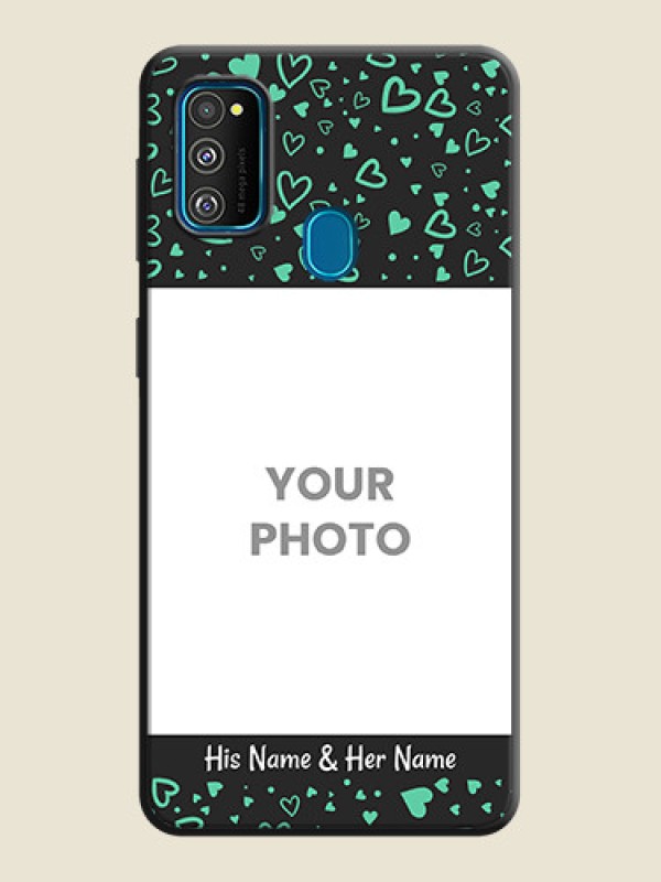 Custom Sea Green Indefinite Love Pattern - Photo on Space Black Soft Matte Mobile Cover - Galaxy M30S - alternate view
