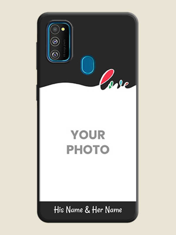 Custom Fall in Love Pattern with Picture - Photo on Space Black Soft Matte Mobile Case - Galaxy M30S - alternate view