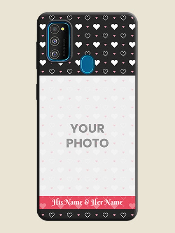 Custom White Color Love Symbols with Text Design - Photo on Space Black Soft Matte Phone Cover - Galaxy M30S - alternate view