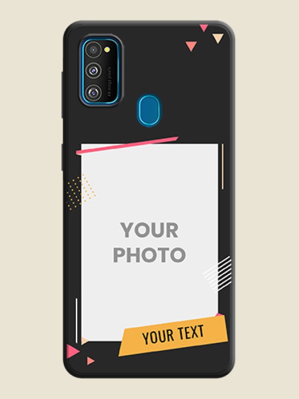 Custom Photo Frame with Triangle Small Dots - Photo on Space Black Soft Matte Back Cover - Galaxy M30S - alternate view