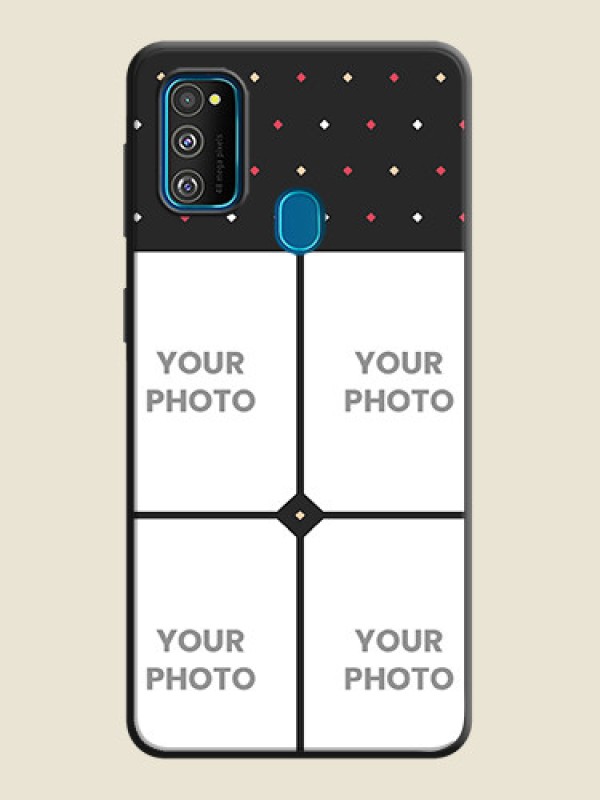 Custom Multicolor Dotted Pattern with 4 Image Holder on Space Black Custom Soft Matte Phone Cases - Galaxy M30S - alternate view